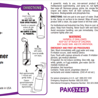 Label Pak-It 5744 Heavy Duty  All Purpose Cleaner