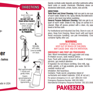 Label Pak-It 5824 Non-Acid Bathroom Cleaner