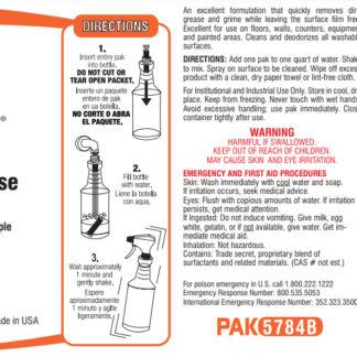 Pakit 5784 Citrus All Purpose Cleaner Label